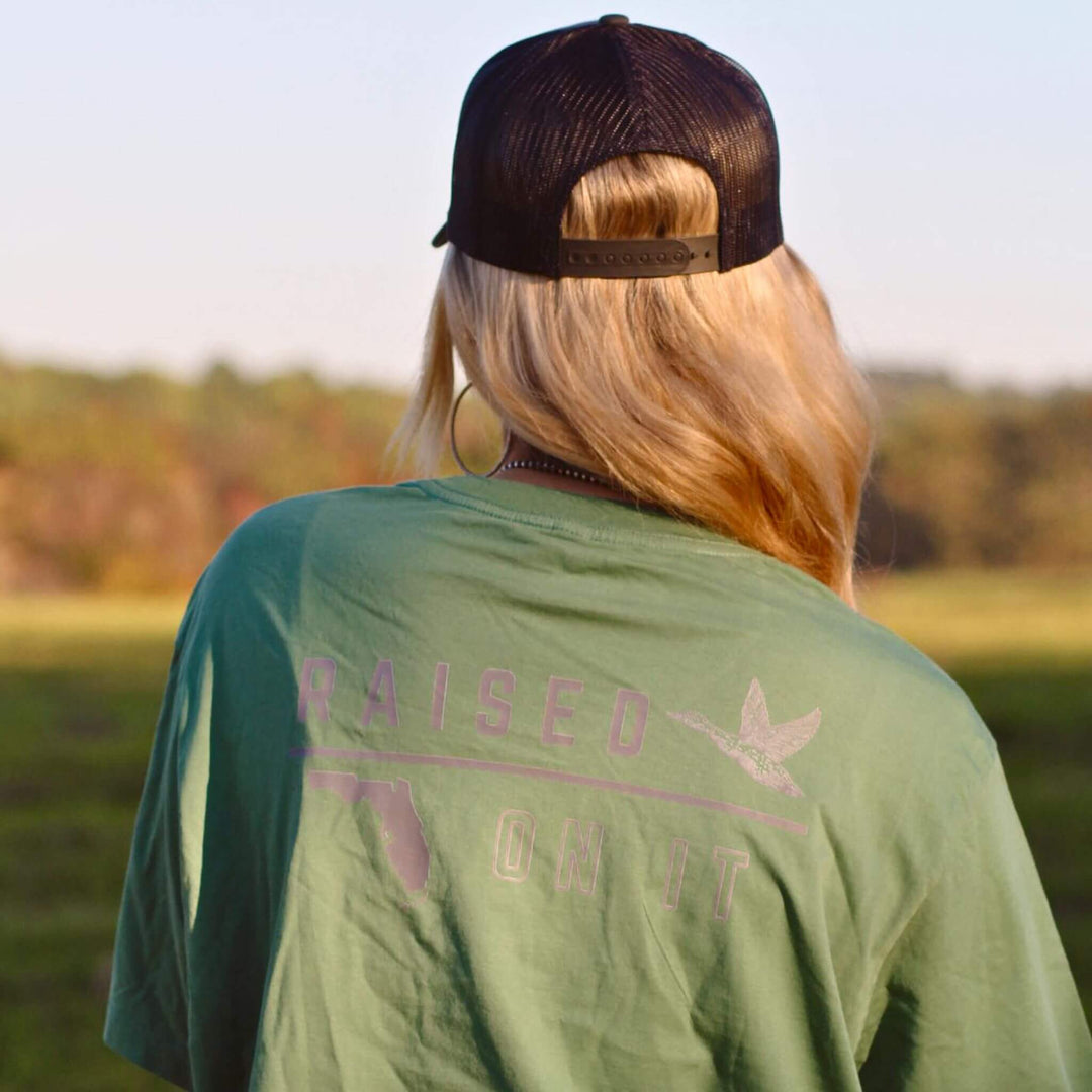 Florida Vintage Waterfowl Tee | Pine Green & Silver | Unisex Short-Sleeve Comfort Tee