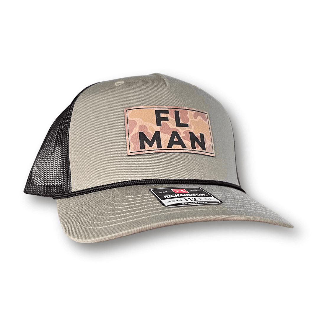 FL Man | Leather Patch Hat | Snapback Trucker Style