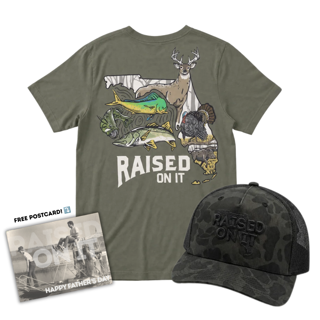 The Sportsman Set — Father's Day gift bundle: Florida Sportsman tee + Florida Logo trucker hat with free postcard