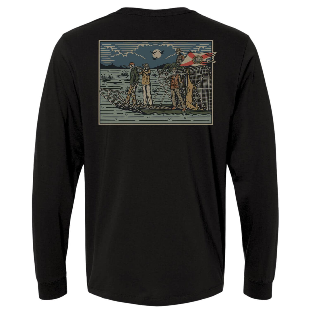 Florida Dyin' Breed Airboat | Black | Unisex Long-Sleeve Comfort Tee