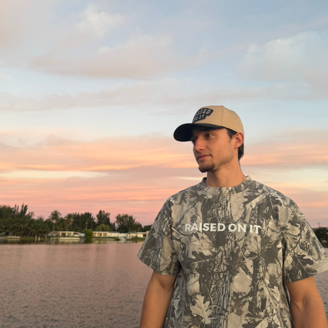Grey Camo Logo Tee | Short Sleeve Heavy Weight Tee | Grey Wood Camo
