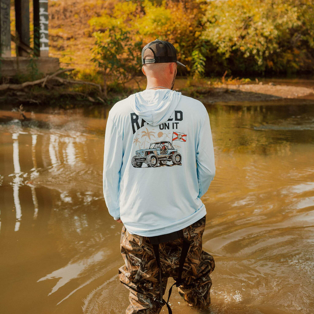 Florida Offroad Beach | Ocean Blue | Unisex Long Sleeve Performance Hoodie