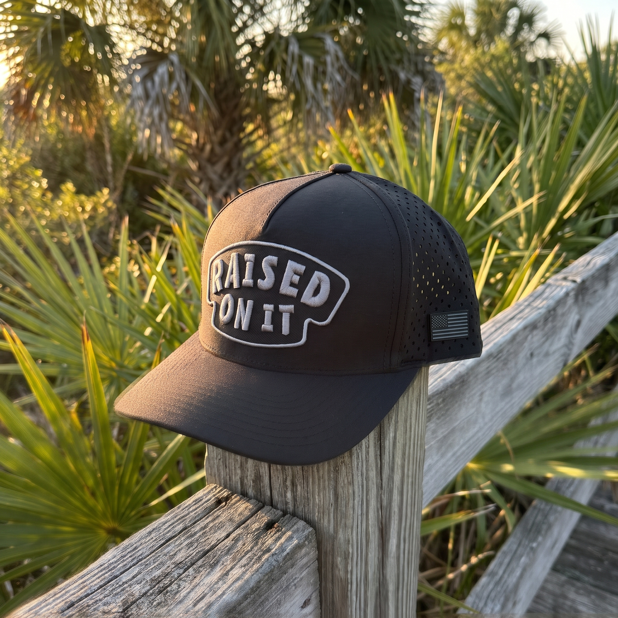 Raised On It | America 250 | Blackout Performance Hat