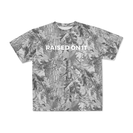Grey Camo Logo Tee | Short Sleeve Heavy Weight Tee | Grey Wood Camo