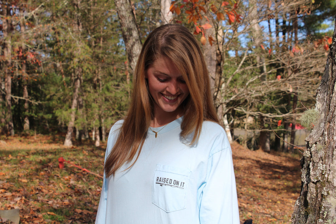 Angler's Outlook | Sky Blue | Unisex Long-Sleeve Comfort Tee with Pocket